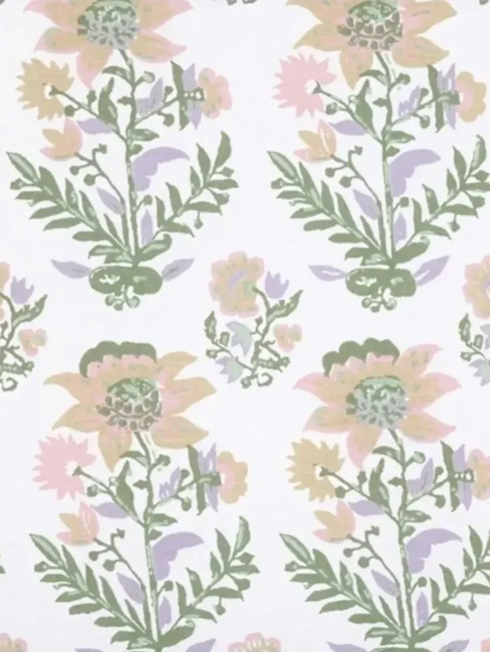 New John Robshaw Hina Floral 100% Organic Cotton King Duvet Cover W/ 2 Shams